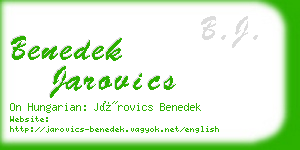 benedek jarovics business card